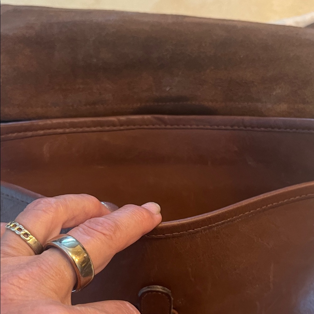 Vintage NYC 1980’sCoach Brown Leather Crossbody Riding Bag original papers & tag - Picture 9 of 16